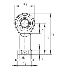 桿端軸承 GIKPSR30-PS, 根據(jù) DIN ISO 12 240-4 標(biāo)準(zhǔn)，特種鋼材料，帶右旋內(nèi)螺紋，免維護