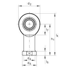 桿端軸承 GIL10-DO, 根據(jù) DIN ISO 12 240-4 標(biāo)準(zhǔn)，帶左旋內(nèi)螺紋，需維護(hù)