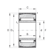 調(diào)心滾針軸承 PNA40/62, 帶內(nèi)圈