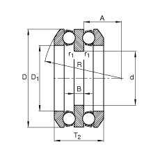 推力深溝球軸承 54322-MP + U322, 根據(jù) DIN 711/ISO 104 標(biāo)準(zhǔn)的主要尺寸，單向，帶球面軸承座圈和一個(gè)或兩個(gè)座圈，可分離