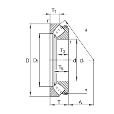 推力調(diào)心滾子軸承 29428-E1, 根據(jù) DIN 728/ISO 104 標(biāo)準(zhǔn)的主要尺寸，單向，可分離