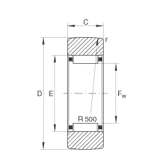 支撐型滾輪 RSTO10, 無軸向引導(dǎo)，外圈無擋邊