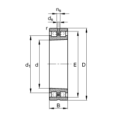 圓柱滾子軸承 NN3048-AS-K-M-SP, 根據(jù) DIN 5412-4 標(biāo)準(zhǔn)的主要尺寸, 非定位軸承, 雙列，帶錐孔，錐度 1:12 ，可分離, 帶保持架，減小的徑向內(nèi)部游隙，限制公差