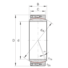 大的關(guān)節(jié)軸承 GE750-DW, 根據(jù) DIN ISO 12 240-1 標(biāo)準(zhǔn)，免維護(hù)