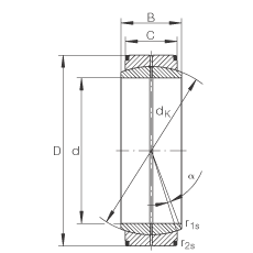 關(guān)節(jié)軸承 GE750-DO, 根據(jù) DIN ISO 12 240-1 標(biāo)準(zhǔn)，需維護(hù)