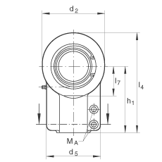 液壓桿端軸承 GIHNRK90-LO, 根據(jù) DIN ISO 12 240-4 標(biāo)準(zhǔn)，帶右旋螺紋夾緊裝置，需維護(hù)