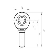 桿端軸承 GAR10-UK, 根據(jù) DIN ISO 12 240-4 標(biāo)準(zhǔn)，帶右旋外螺紋，需維護(hù)