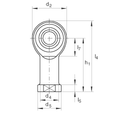 桿端軸承 GIKL12-PW, 根據(jù) DIN ISO 12 240-4 標(biāo)準(zhǔn)，帶左旋內(nèi)螺紋，需維護(hù)