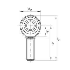 桿端軸承 GAKR6-PW, 根據(jù) DIN ISO 12 240-4 標準，帶右旋外螺紋，需維護