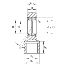 液壓桿端軸承 GIHRK80-DO, 根據(jù) DIN ISO 12 240-4 標(biāo)準(zhǔn)，帶右旋螺紋夾緊裝置，需維護(hù)