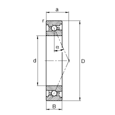 主軸軸承 HS71904-E-T-P4S, 調(diào)節(jié)，成對(duì)或單元安裝，接觸角 α = 25°，限制公差