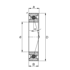 主軸軸承 HC7010-C-T-P4S, 調(diào)節(jié)，成對或單元安裝，接觸角 α = 15°，陶瓷球，限制公差