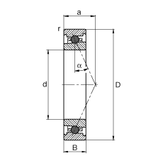 主軸軸承 HC7010-E-T-P4S, 調節(jié)，成對或單元安裝，接觸角 α = 25°，陶瓷球，限制公差