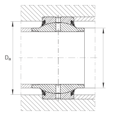 關(guān)節(jié)軸承 GE70-HO-2RS, 根據(jù) DIN ISO 12 240-1 標(biāo)準(zhǔn), 需維護(hù)，兩側(cè)唇密封