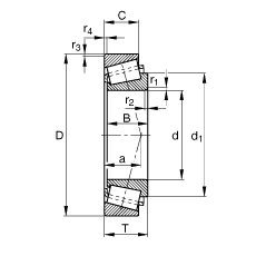 圓錐滾子軸承 T2ED080, 根據(jù) DIN ISO 355 標(biāo)準(zhǔn)的主要尺寸，可分離，調(diào)節(jié)或成對(duì)