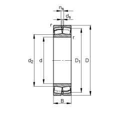 調(diào)心滾子軸承 22326-E1-T41D, 根據(jù) DIN 635-2 標(biāo)準(zhǔn)的主要尺寸