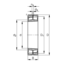 調(diào)心滾子軸承 22326-E1-K-T41A, 根據(jù) DIN 635-2 標(biāo)準(zhǔn)的主要尺寸, 錐孔，錐度 1:12